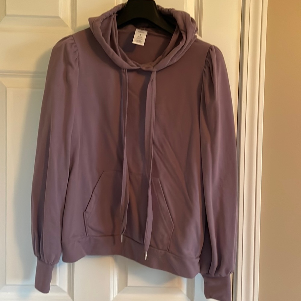 Grayish purple bloussant sleeve hoodie